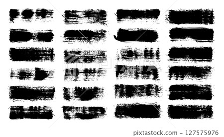 Grunge brush strokes, lines, ink smudges, hand-drawn scribble shapes. Handmade sketchy marks, acrylic stains, charcoal streaks. Paint textures, dry brush effect. Marker underline. Vector illustration 127575976