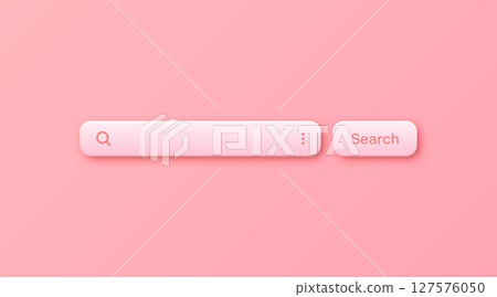 Colorful 3d search bar template. Internet browser engine with search box, address bar and text field. UI design, website interface element with web icons and push button. Vector illustration Colorful 3d search bar template. Internet browser engine with search box, address bar and text field. UI design, website interface element with web icons and push button. Vector illustration 127576050