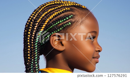 African girlrsquo wire cut on head. Haircut 127576291