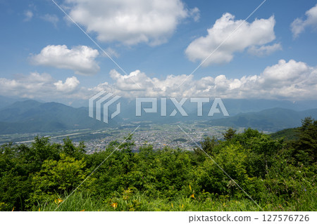 Blue sky and white clouds in summer Blue sky and white clouds in summer 127576726