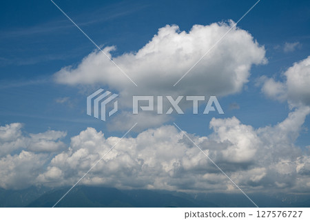 Blue sky and white clouds in summer 127576727
