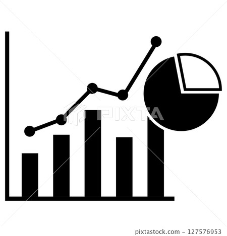 Business data illustration of bar graphs, line graphs and pie charts showing growth Business data illustration of bar graphs, line graphs and pie charts showing growth 127576953