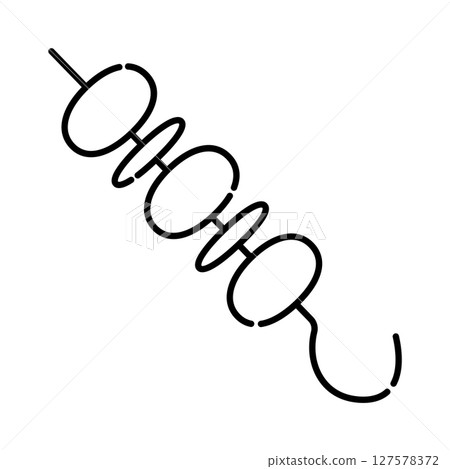 Kebab black and white vector line icon 127578372