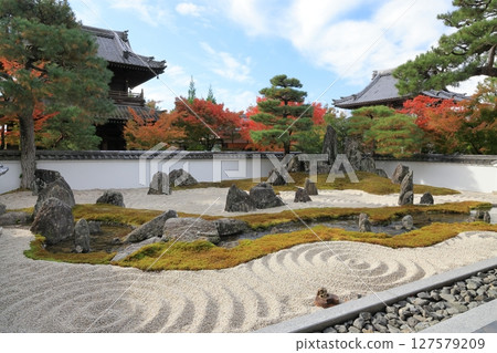 Beautiful Japanese garden with autumn leaves Beautiful Japanese garden with autumn leaves 127579209