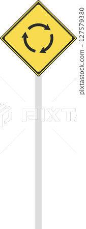 Single illustration of a sign with a pole (Rotary included) Single illustration of a sign with a pole (Rotary included) 127579380
