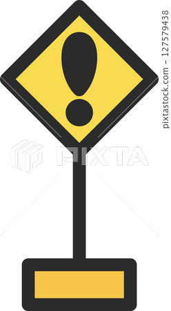 Single illustration of a mini sign with a pole - Other dangers 127579438