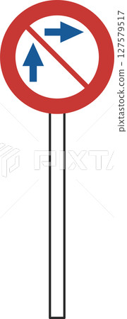 帶桿的簡單標誌的單一插圖 - 如何在普通機動自行車上右轉(轉彎半徑小) 帶桿的簡單標誌的單一插圖 - 如何在普通機動自行車上右轉(轉彎半徑小) 127579517