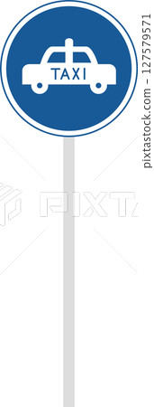 Single illustration of a sign with a pole - for authorized vehicles only 127579571