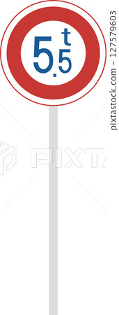 Single illustration of a sign with a pole: Weight limit Single illustration of a sign with a pole: Weight limit 127579603