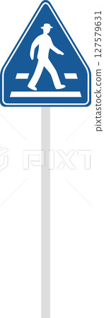 帶有桿標誌的單一插圖：人行橫道 127579631