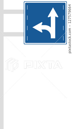 Illustration of a single mini sign with a pole - Traffic divisions by direction of travel Illustration of a single mini sign with a pole - Traffic divisions by direction of travel 127579664