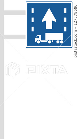Single illustration of a sign with a pole: Designated section of the first lane of a road for towing vehicles 127579686