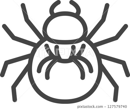 Line drawing mini insect single icon: tick Line drawing mini insect single icon: tick 127579740