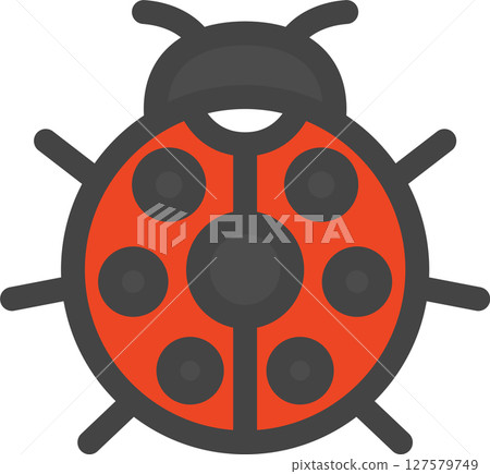 Color mini insect single icon Ladybug 127579749