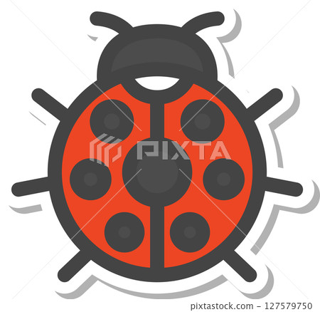 貼紙式迷你昆蟲圖示:瓢蟲 貼紙式迷你昆蟲圖示:瓢蟲 127579750