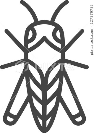 線條畫迷你昆蟲單圖示:蝗蟲 線條畫迷你昆蟲單圖示:蝗蟲 127579752