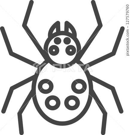 線條畫迷你昆蟲單圖示跳蛛 127579760