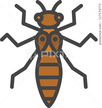 彩色迷你昆蟲單圖示：若蟲 127579773