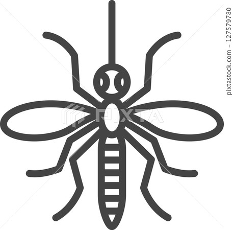 線條畫迷你昆蟲單圖示：蚊子 127579780