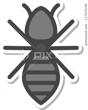 Sticker-style mini insect single icon: Ant Sticker-style mini insect single icon: Ant 127579790