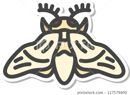 貼紙式迷你昆蟲圖示:蠶 貼紙式迷你昆蟲圖示:蠶 127579800