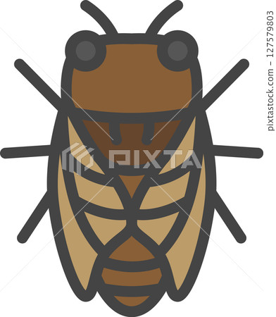 Color mini insect single icon: Cicada 127579803