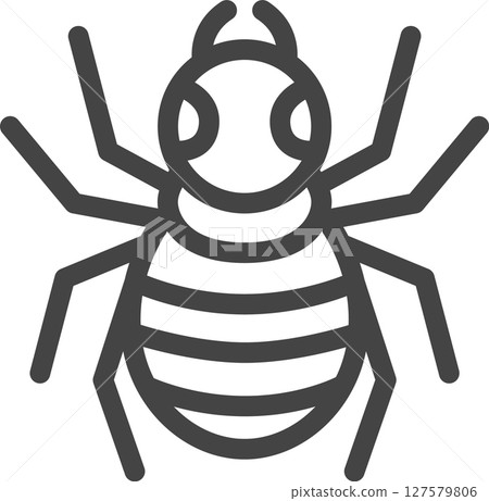 Line drawing mini insect single icon: Spider Line drawing mini insect single icon: Spider 127579806