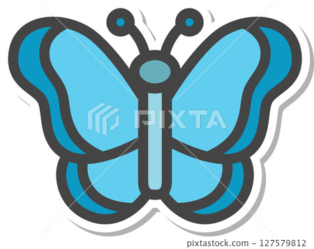 貼紙式迷你昆蟲圖示:蝴蝶 貼紙式迷你昆蟲圖示:蝴蝶 127579812