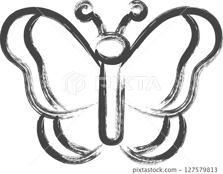 Brush-drawn mini insect icon: Butterfly Brush-drawn mini insect icon: Butterfly 127579813