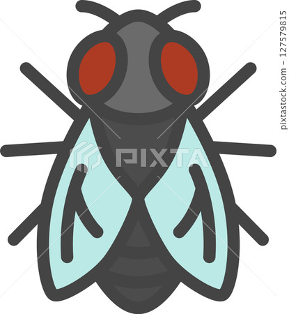 Color mini insect single icon: fly 127579815