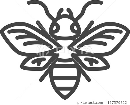Line drawing mini insect single icon: bee 127579822