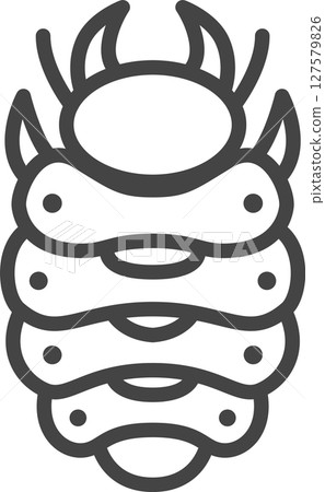 Line drawing mini insect single icon: larva 127579826
