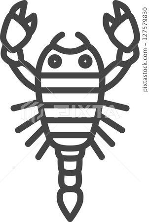 Line drawing mini insect single icon: Scorpion Line drawing mini insect single icon: Scorpion 127579830