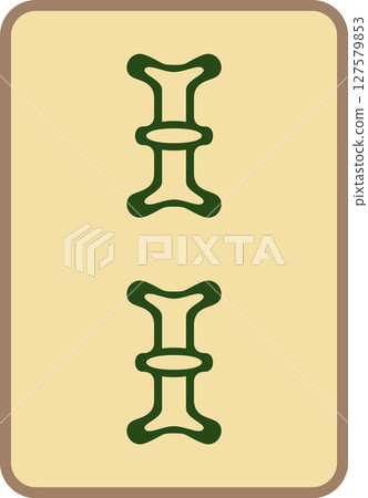 Antique style old mahjong tile icon - 2 so Antique style old mahjong tile icon - 2 so 127579853