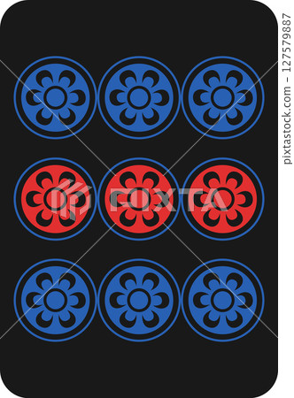 Black Mahjong tile icon: 9 tiles Black Mahjong tile icon: 9 tiles 127579887