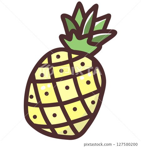 Cute Pineapple Kawaii Illustration 127580200