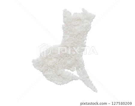 用米製作的茨城縣地圖 127580209