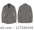 WB4B Double-breasted, 4-button, high button position, double flap, diagonal pockets, natural 127580288