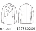 WB4B Double-breasted, 4-button, high button position, double flap, diagonal pockets, natural 127580289
