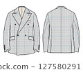 WB4B Double-breasted, 4-button, high button position, double flap, diagonal pockets, natural 127580291