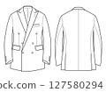 WB6B Double-breasted, 6-button, double flap, double flower hole, natural shoulder, size 127580294