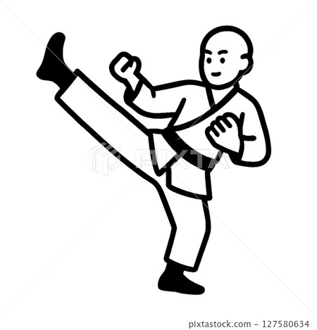 Shaolin Constitution line drawing icon, material, no background, illustration 127580634