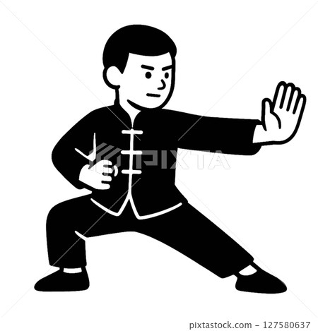 Kempo artist line drawing icon, material, no background, illustration Kempo artist line drawing icon, material, no background, illustration 127580637