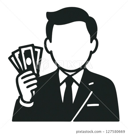 Rich line drawing icon, no expression, material, no background, illustration 127580669