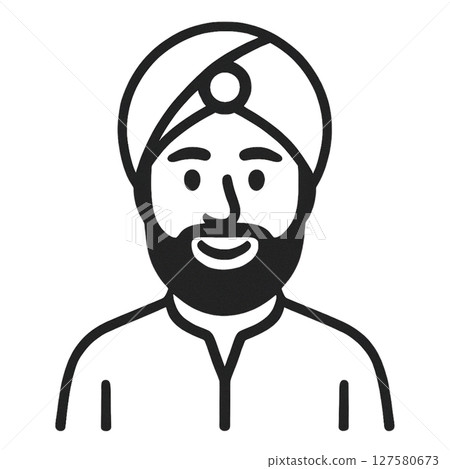 Indian line drawing icon, material, no background, illustration 127580673