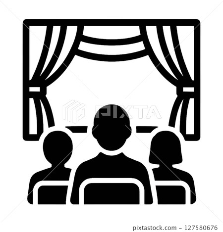 觀看戲劇的人的線條圖標,材料,娛樂,無背景,插圖 觀看戲劇的人的線條圖標,材料,娛樂,無背景,插圖 127580676