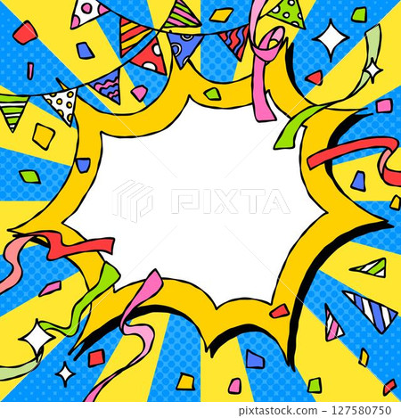 Hand-drawn thorny frames and decorations, pop background frames, sunburst 127580750