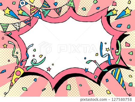 Hand-drawn thorny frames and decorations, pop background frames, sunburst 127580758