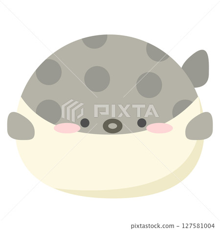 Illustration of a cute round puffer fish 127581004