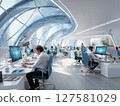 Engineers working in the office of the future 127581029